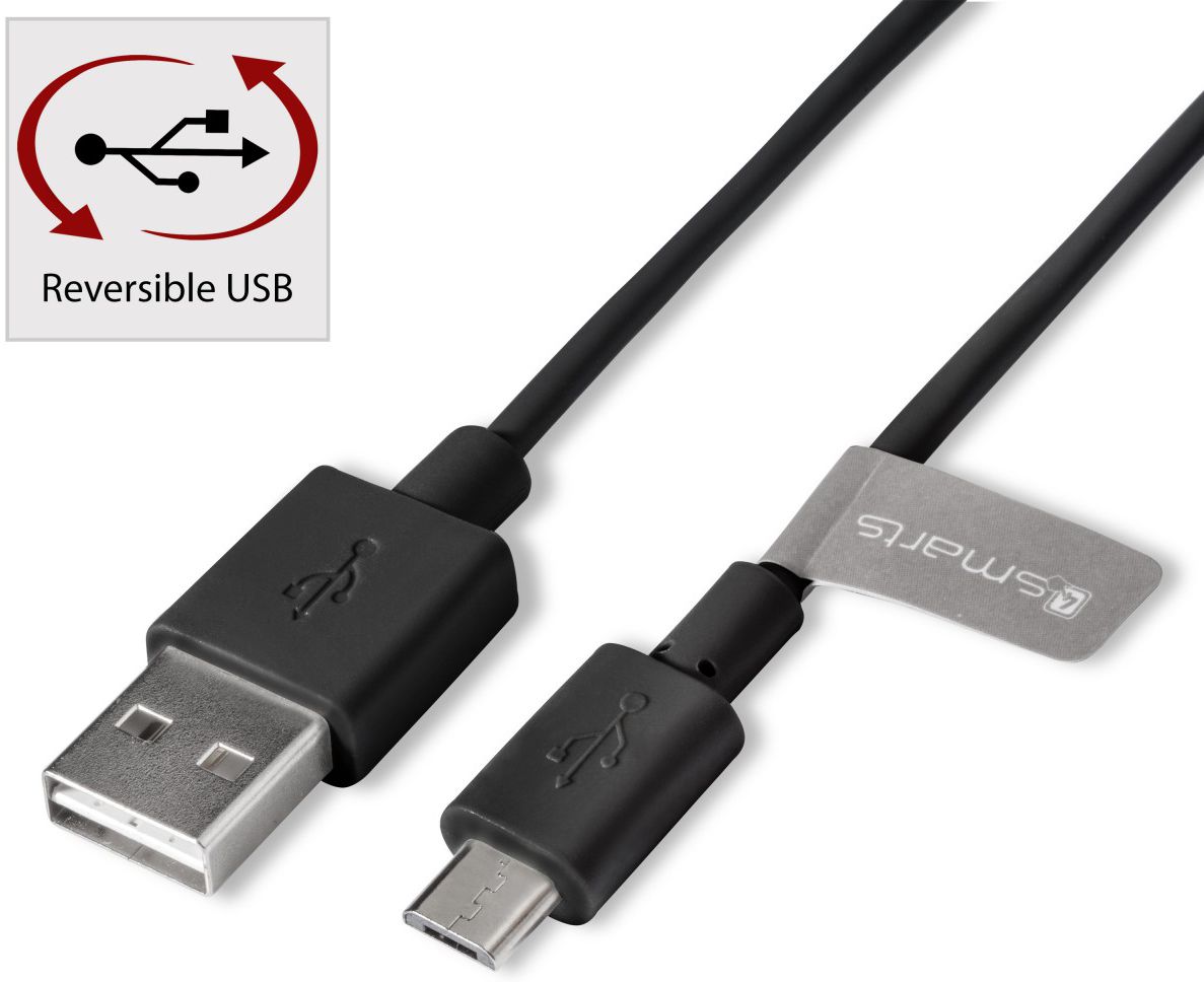 4smarts BasicCord Micro USB kabel 1 meter Zwart afbeelding 1