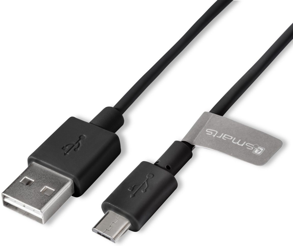 4smarts BasicCord Micro USB kabel 1 meter Zwart afbeelding 2