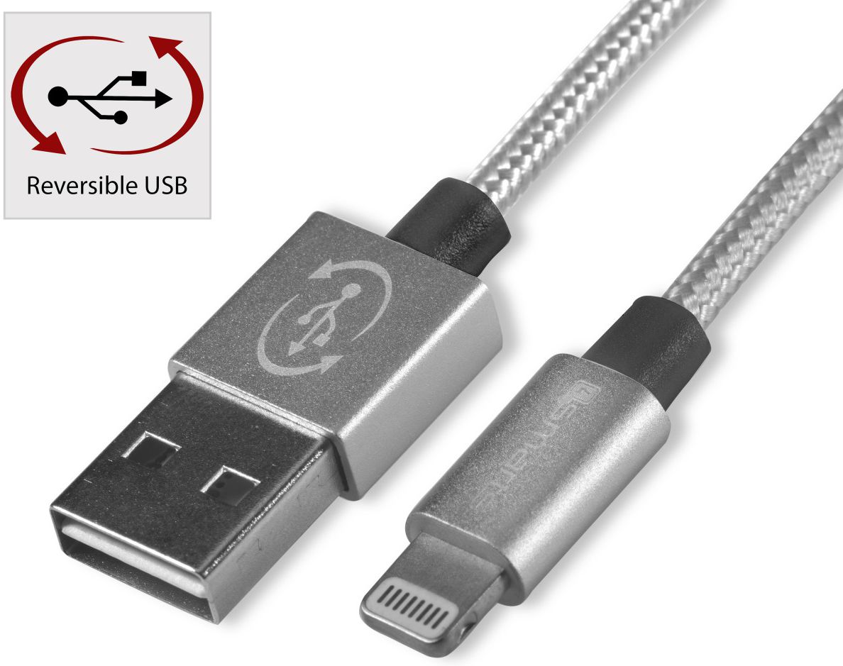 4smarts RAPIDCord iPhone Kabel 1 Meter Grijs afbeelding 2