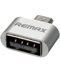 Remax OTG Universele Micro-USB naar USB-A Adapter Zilver