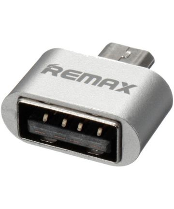 Remax OTG Universele Micro-USB naar USB-A Adapter Zilver Kabels