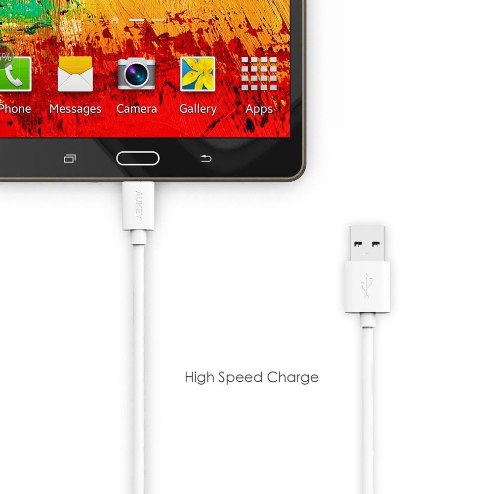 Aukey Premium Micro-USB Kabel 2 Meter Wit afbeelding 2