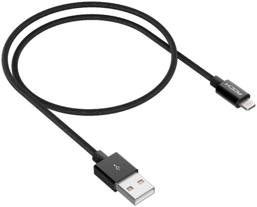 ROCK Apple Lightning Kabel 2.1A 30cm Zwart afbeelding 3