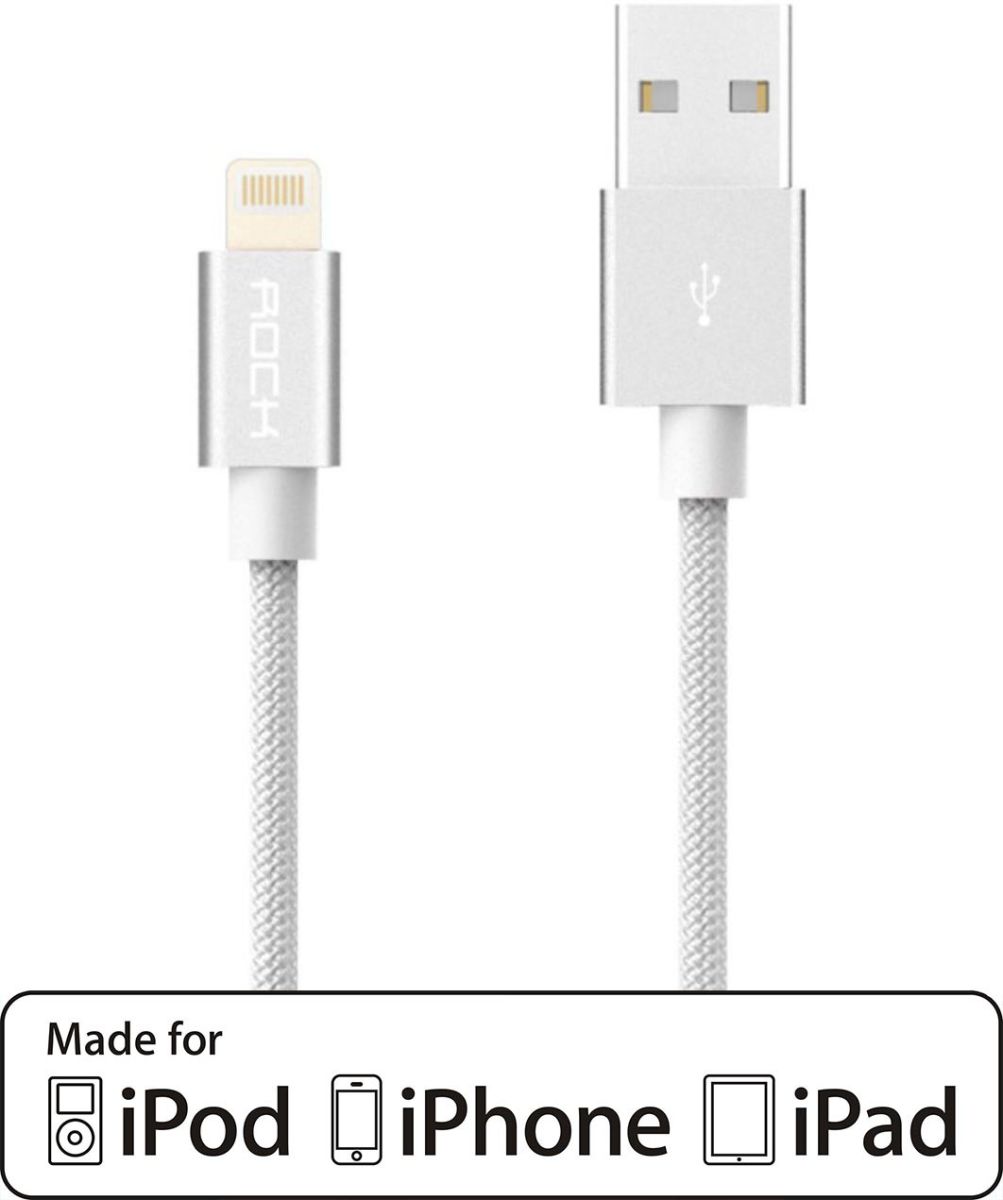 ROCK Apple Lightning Kabel 2.1A 30cm Wit afbeelding 1