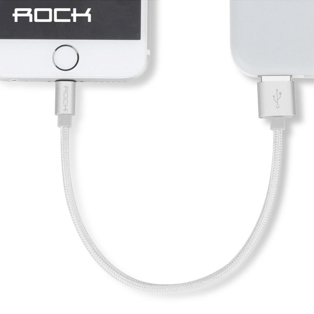 ROCK Apple Lightning Kabel 2.1A 30cm Wit afbeelding 2