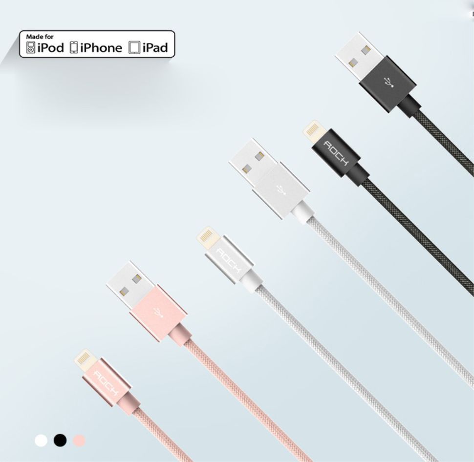 ROCK Apple Lightning Kabel 2.1A 30cm Wit afbeelding 6