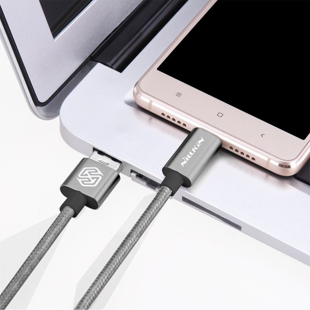 Nillkin Elite USB-C kabel 1 meter sterk nylon Grijs afbeelding 2