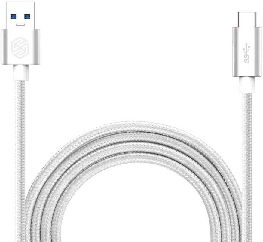 Nillkin Elite USB-C kabel 1 meter sterk nylon zilver afbeelding 2