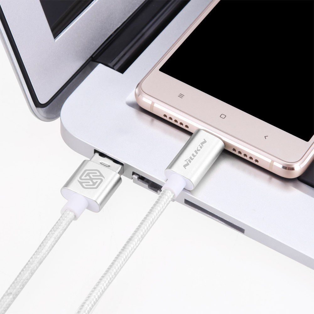 Nillkin Elite USB-C kabel 1 meter sterk nylon zilver afbeelding 3
