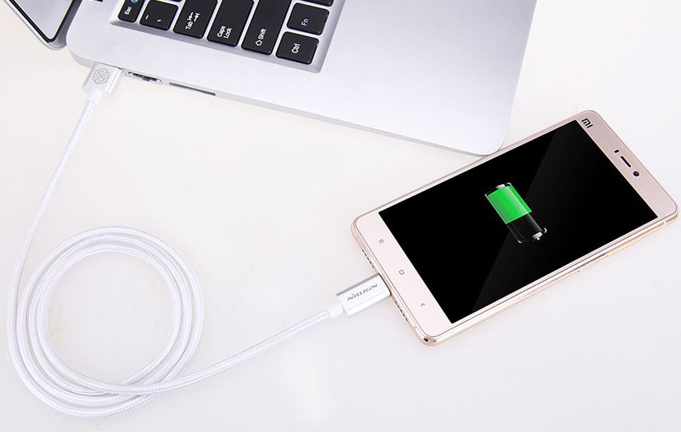 Nillkin Elite USB-C kabel 1 meter sterk nylon zilver afbeelding 8