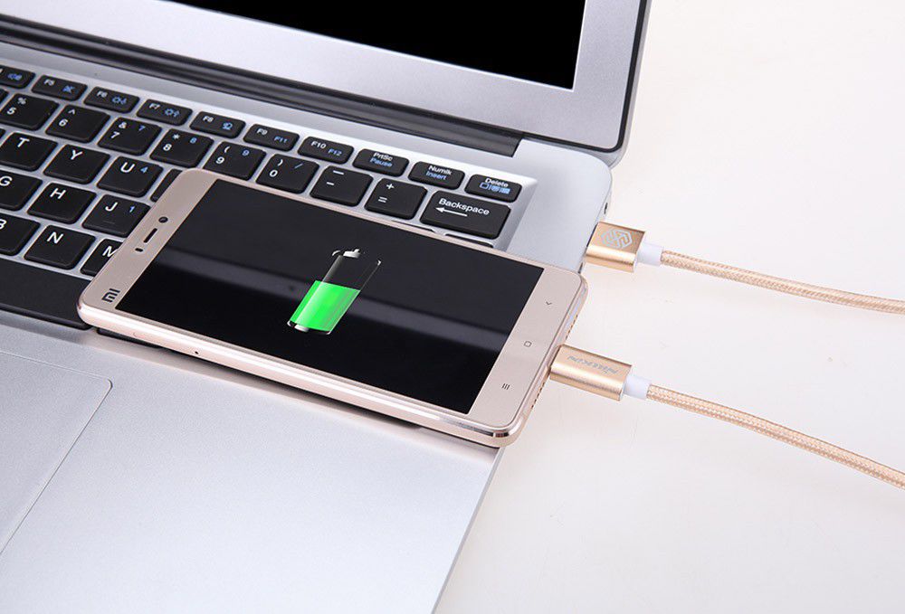 Nillkin Elite USB-C kabel 1 meter sterk nylon goud afbeelding 9