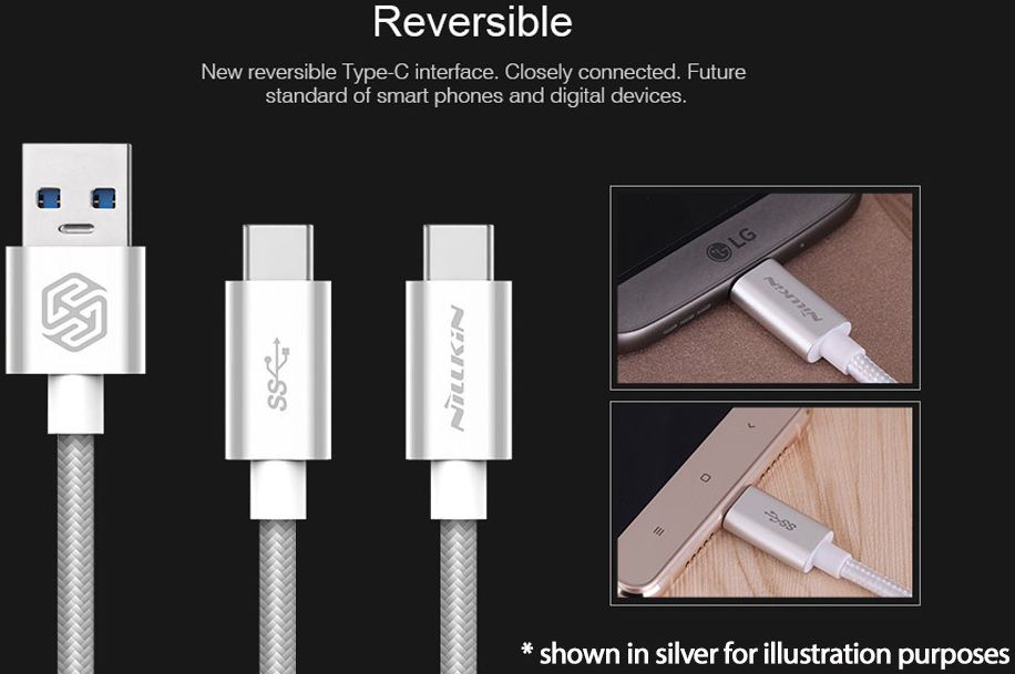 Nillkin Elite USB-C kabel 1 meter sterk nylon goud afbeelding 10