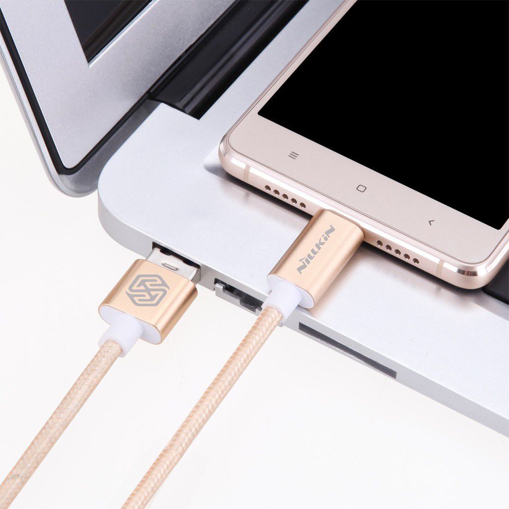 Nillkin Elite USB-C kabel 1 meter sterk nylon goud afbeelding 2