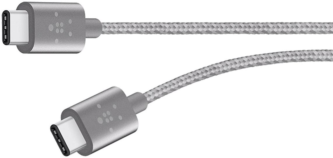 Belkin Mixit USB-C to USB-C 1.8 Meter Kabel Gevlochten Nylon Grijs afbeelding 1