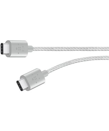 Belkin Mixit USB-C naar USB-C Kabel 1.8 Meter Gevlochten Nylon Zilver Kabels