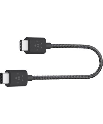 Belkin Mixit USB-C to USB-C 15 CM Kabel Gevlochten Nylon Zwart Kabels