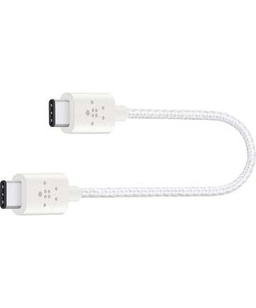 Belkin Mixit USB-C to USB-C 15 CM Kabel Gevlochten Nylon Wit Kabels
