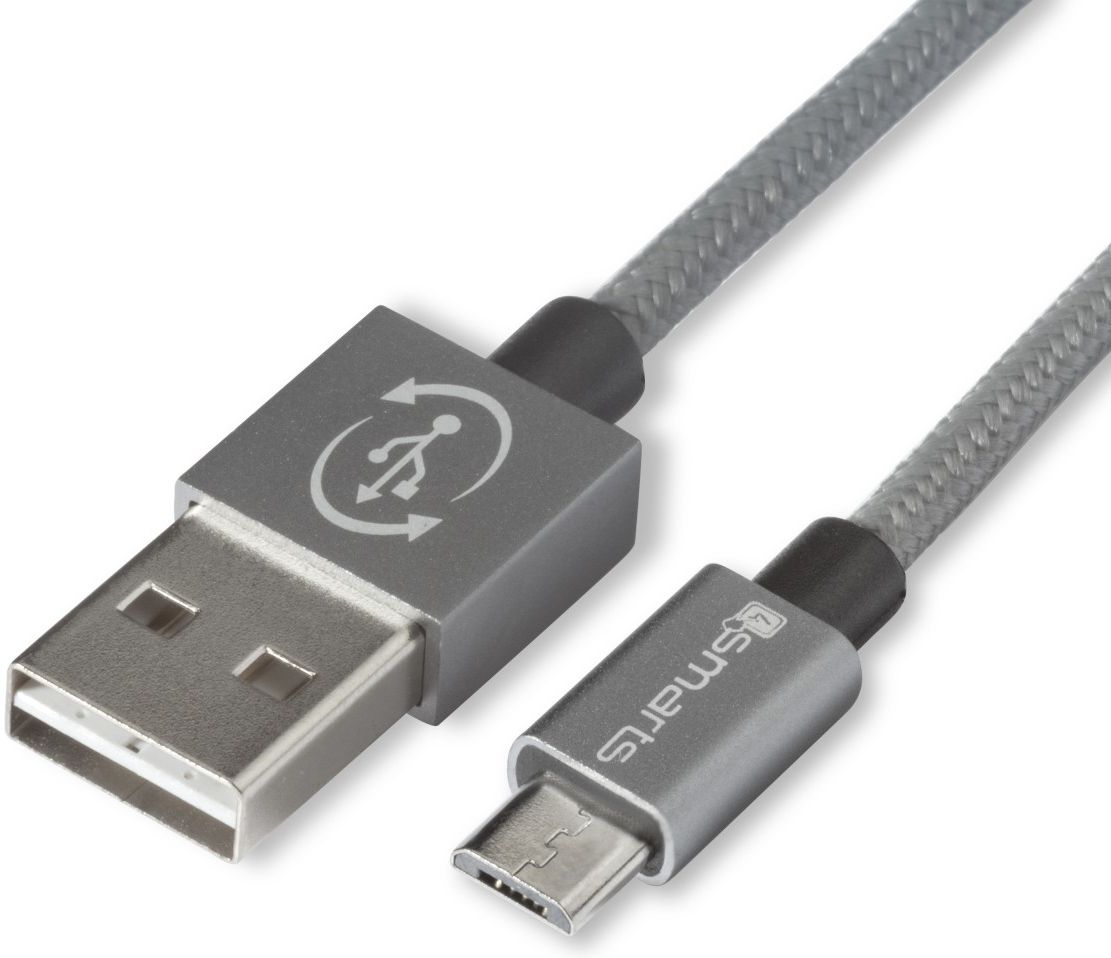 4smarts RAPIDCord Micro-USB Kabel 1 Meter Grijs afbeelding 2