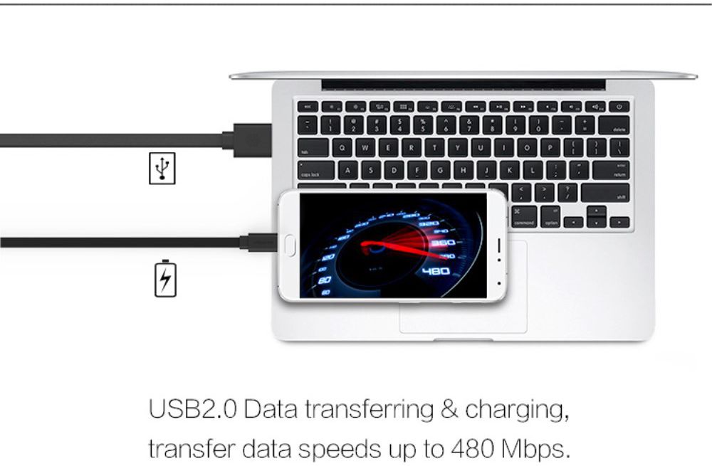 Nillkin USB-C 1.2 Meter 2A Platte Kabel Zwart afbeelding 16