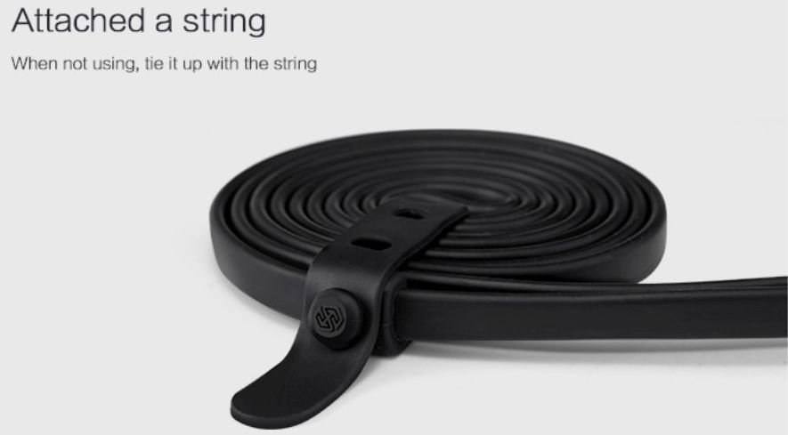 Nillkin USB-C 1.2 Meter 2A Platte Kabel Zwart afbeelding 9