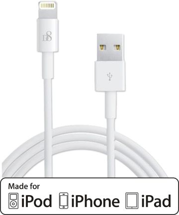 D8 Fast Charging 2.4A iPhone Kabel 1 Meter Wit Kabels