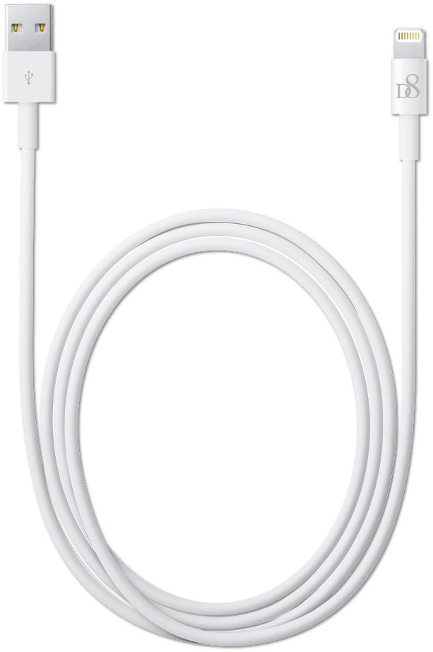 D8 Fast Charging 2.4A iPhone Kabel 1 Meter Wit afbeelding 2