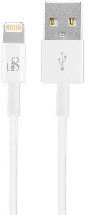 D8 Fast Charging 2.4A iPhone Kabel 1 Meter Wit afbeelding 3