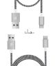 Dux Ducis USB C kabels Set Gevlochten 1 en 0,2 meter Zilver