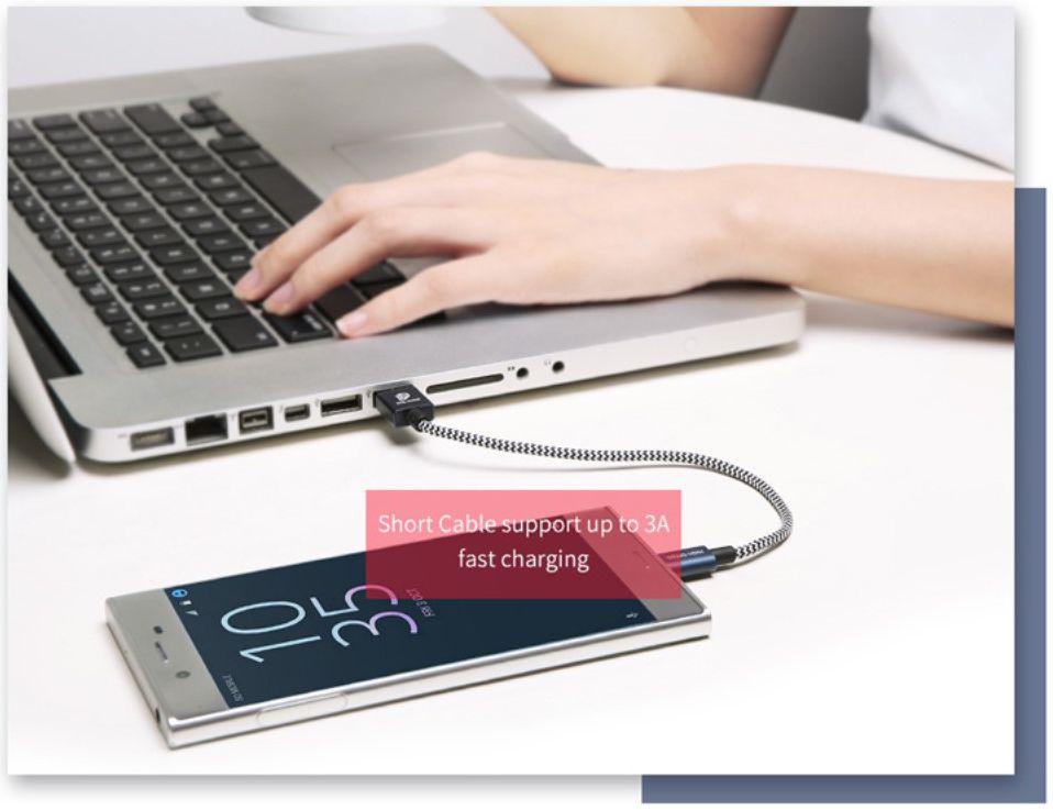 Dux Ducis USB C kabels Set Gevlochten 1 en 0,2 meter Zilver afbeelding 17