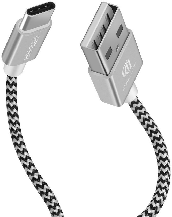 Dux Ducis USB C kabels Set Gevlochten 1 en 0,2 meter Zilver afbeelding 4