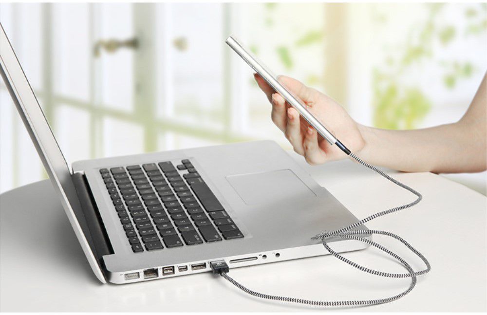 Dux Ducis USB C kabels Set Gevlochten 1 en 0,2 meter Zilver afbeelding 6