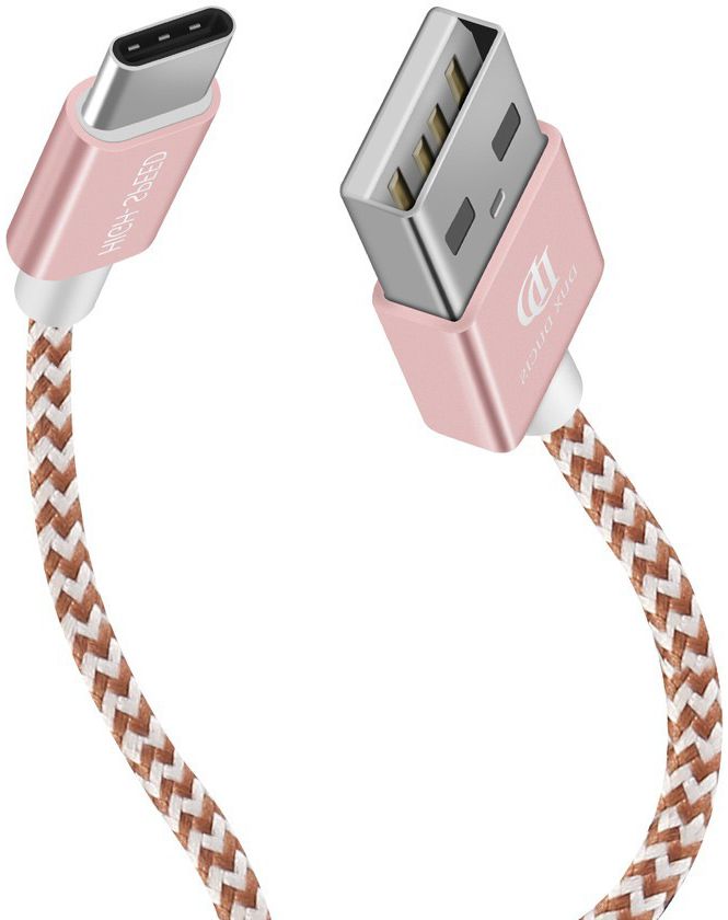 Dux Ducis USB C kabels Set Gevlochten 1 en 0,2 meter Roze Goud afbeelding 4