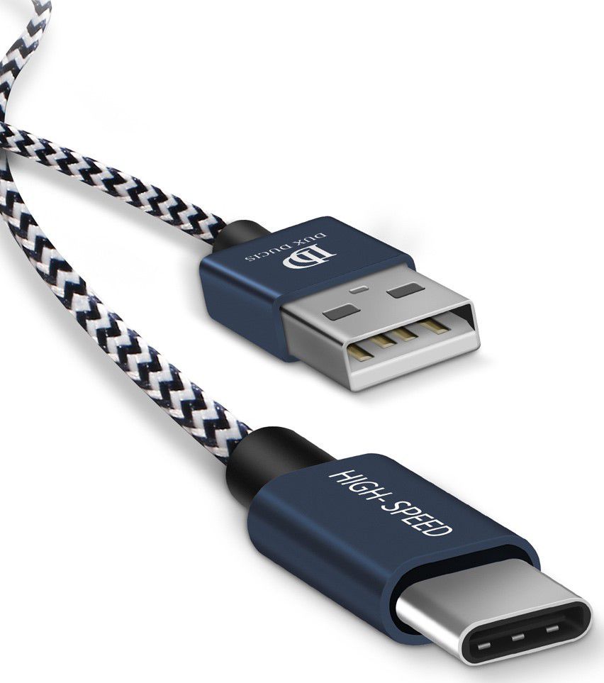 Dux Ducis USB C kabels Set Gevlochten 1 en 0,2 meter Blauw afbeelding 3