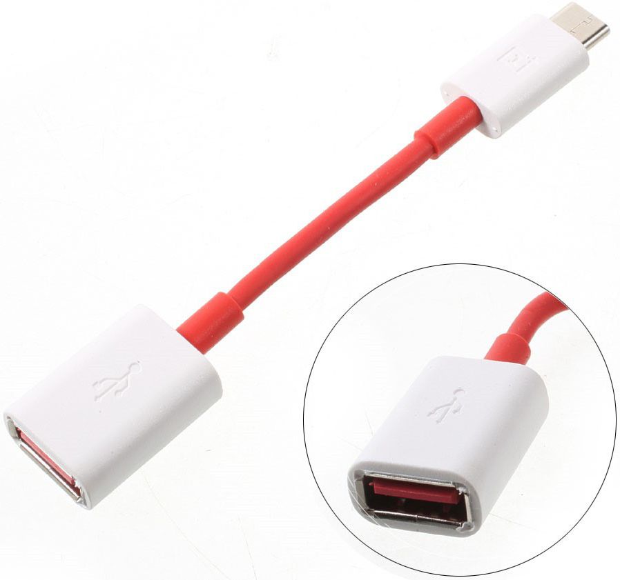 OnePlus Universele USB-C naar USB-A Adapter Rood/Wit afbeelding 1