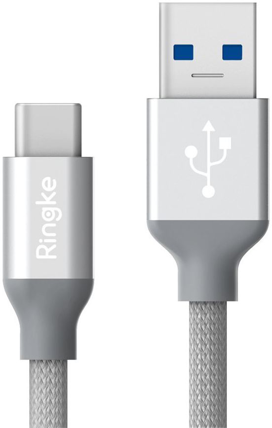 Ringke USB-C Kabel Gevlochten 1 meter Grijs afbeelding 1
