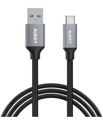 Aukey Gevlochten USB-C Kabel 2 Meter Zwart Kabels