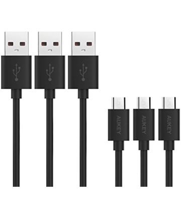Aukey Micro USB Kabel Set van 3 Stuks Zwart Kabels