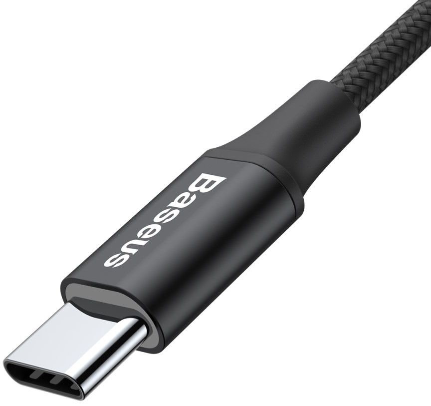 Baseus Gevlochten USB C Kabel 2 Meter met LED Lampje Zwart afbeelding 4