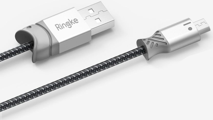 Ringke Smart Fish Micro-USB Kabel Gevlochten 0.2 Meter Grijs afbeelding 4