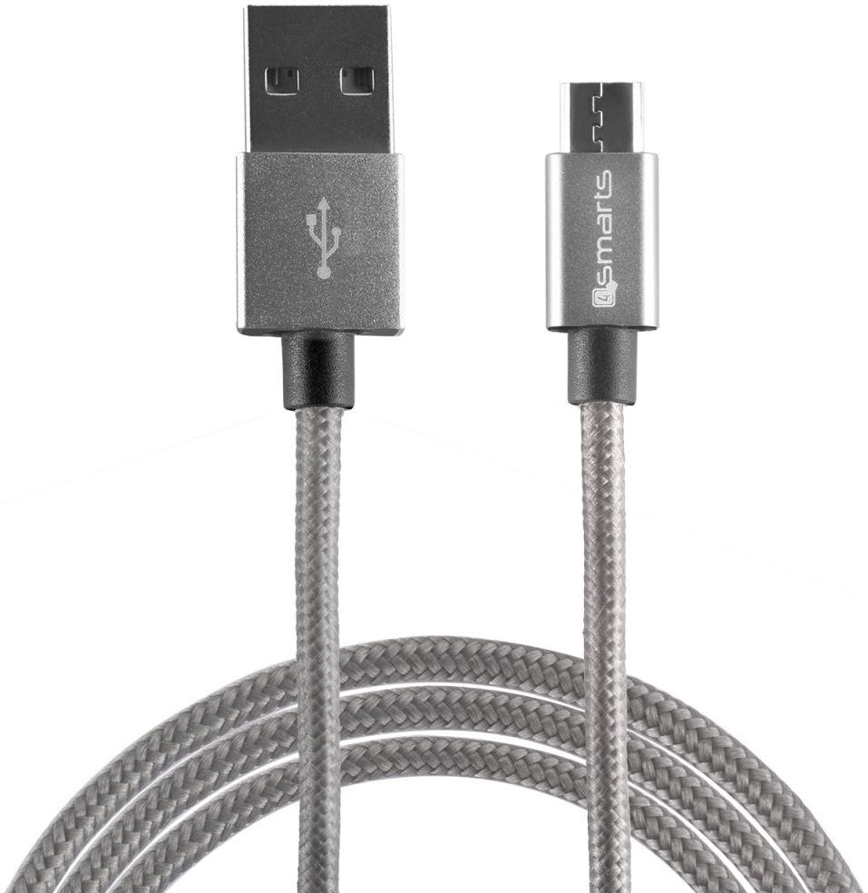 4smarts Basic RAPIDCord Micro-USB Kabel 2 Meter Grijs afbeelding 2
