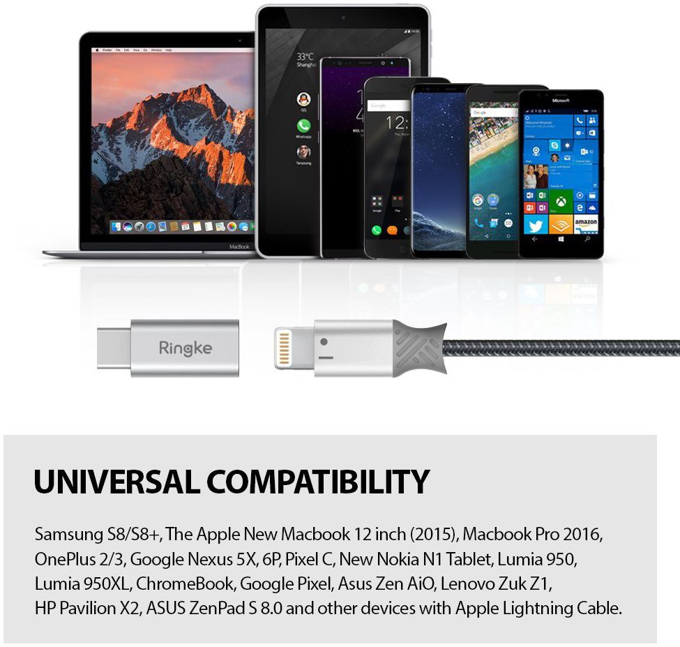 Ringke Apple Lightning naar USB C Adapter 2-pack afbeelding 7
