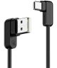 USAMS 90 Graden USB C Kabel 2A 1.2 Meter Zwart