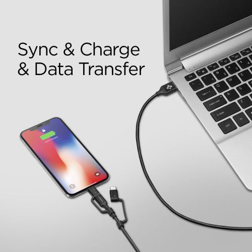 Spigen Essential 3-in-1 Kabelset 1.5 Meter Zwart afbeelding 7