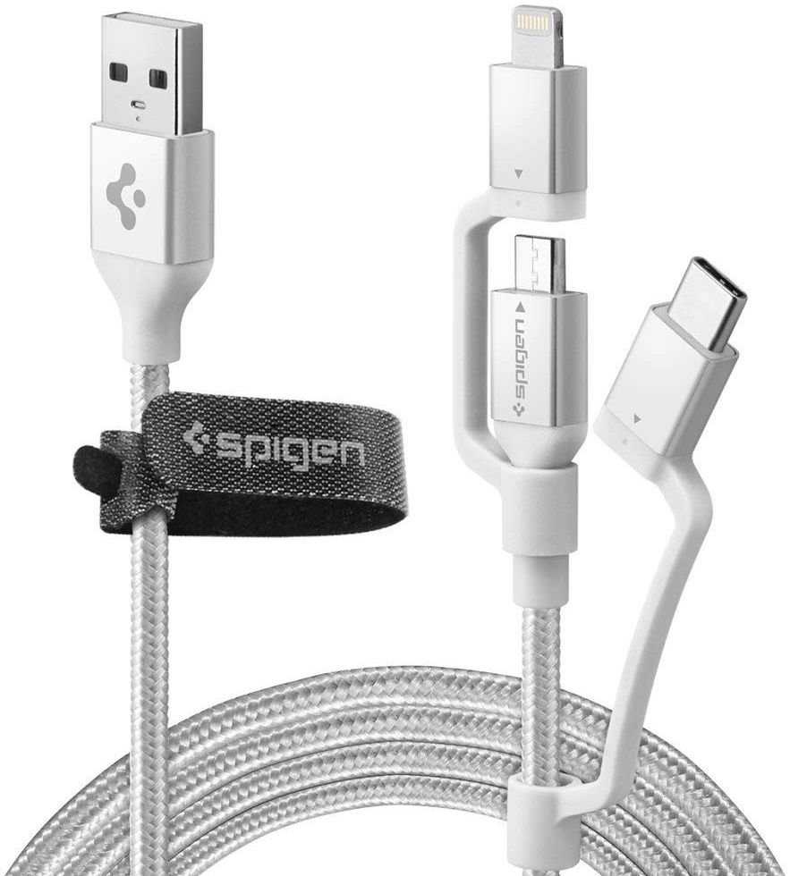 Spigen Essential 3-in-1 Kabelset 1.5 Meter Zilver afbeelding 1