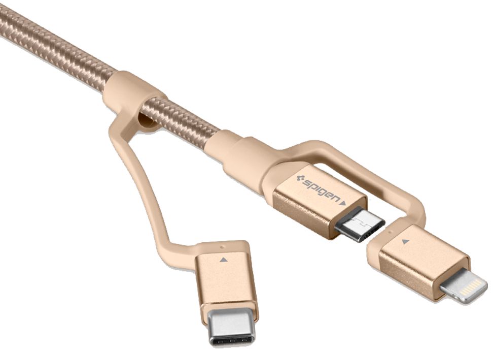 Spigen Essential 3-in-1 Kabelset 1.5 Meter Gold afbeelding 1