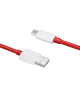 Originele OnePlus Dash USB-A naar USB-C kabel 1 Meter Rood/Wit