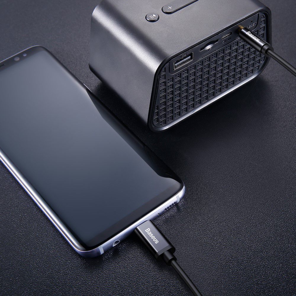 Baseus USB C naar 3.5mm Jack Kabel 1.2 Meter Zwart afbeelding 6
