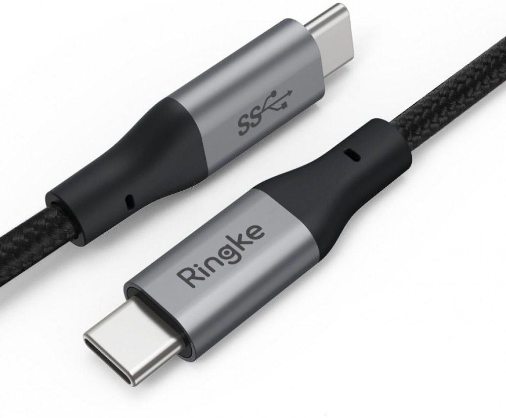 Ringke USB-C naar USB-C Kabel 1.2 Meter Zwart afbeelding 1