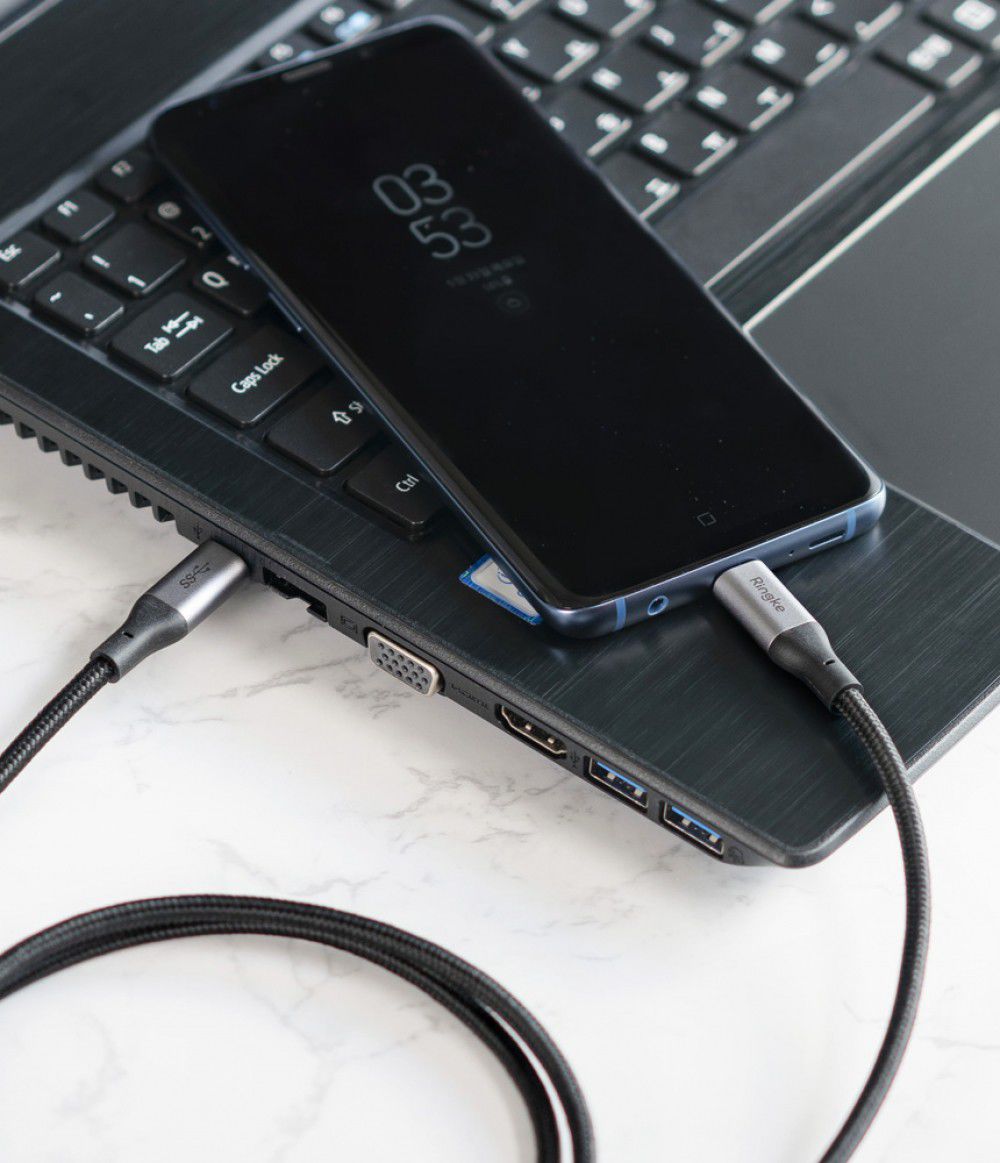 Ringke USB-C naar USB-C Kabel 1.2 Meter Zwart afbeelding 6