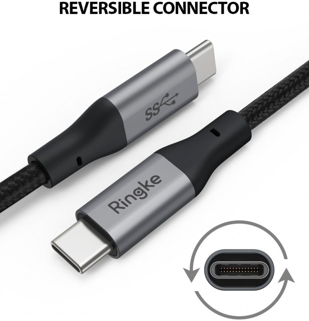 Ringke USB-C naar USB-C Kabel 1.2 Meter Zwart afbeelding 10